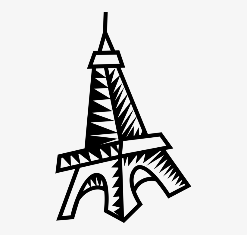 Vector Illustration Of Eiffel Tower On Champ De Mars - Tuesday, transparent png #3254274