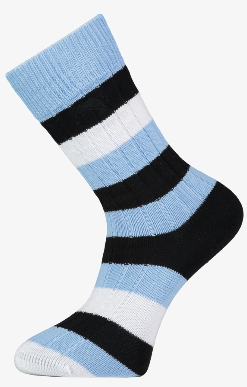 Blue, White And Black Striped Socks - Sock, transparent png #3255242