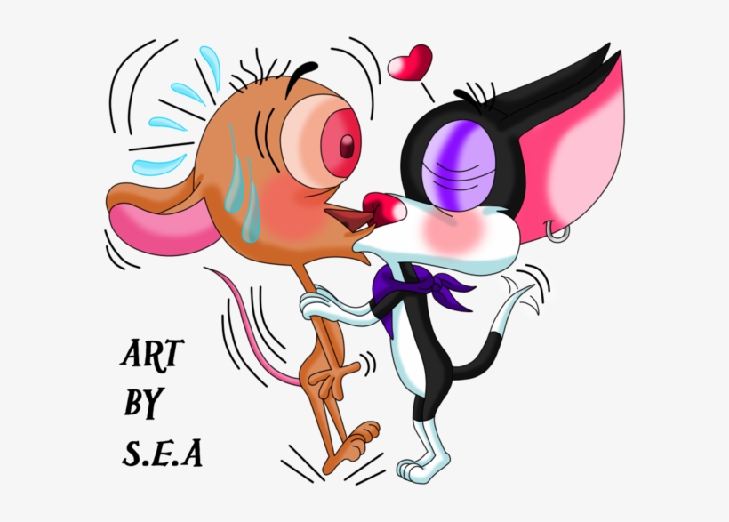 Ren And Stimpy-chihuahua Kiss By Skunkynoid - The Ren & Stimpy Show, transparent png #3256003