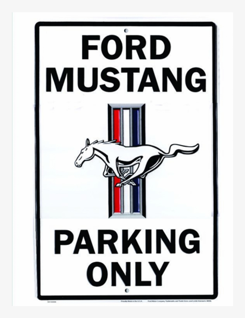 Ge Ford Mustang Large Parking Sign - Mustang Parking Only, transparent png #3257595