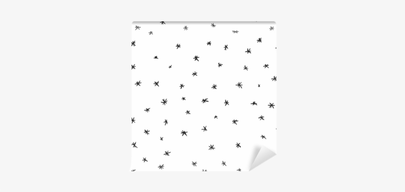 Vector Seamless Hand Drawn Stars And Snow Pattern - Paper, transparent png #3257740