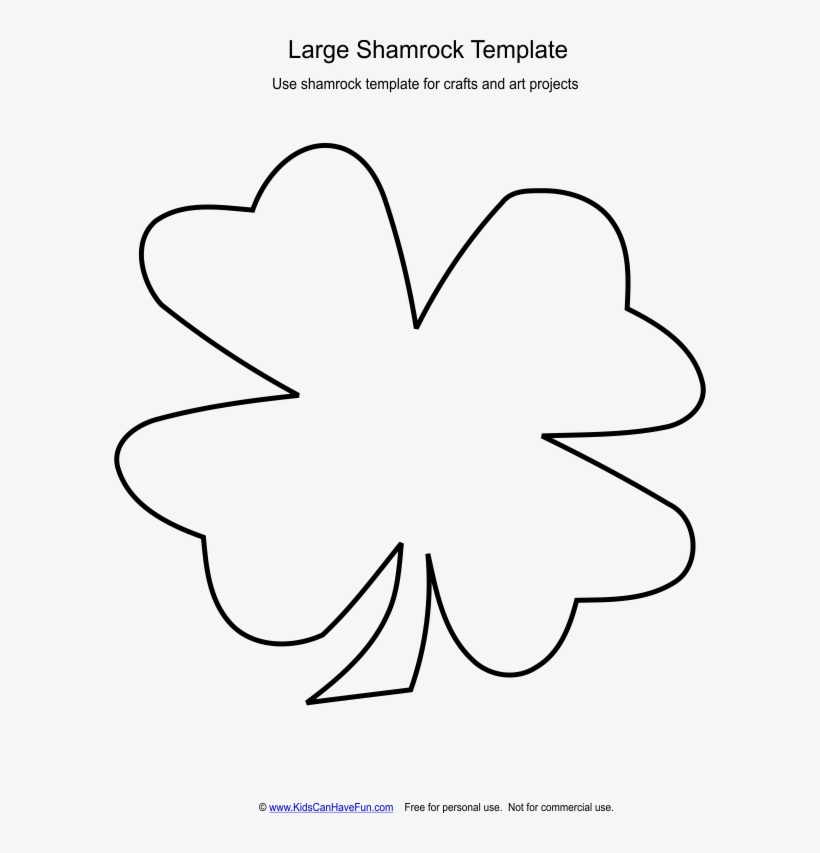 Large Shamrock Craft Template St Patrick's Day Crafts, - Saint Patrick's Day, transparent png #3258486