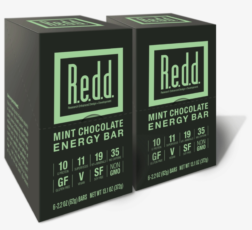Redd Mint Chocolate Energy Bar - Redd - Superfood Energy Bar Peanut Butter - 6 Bars, transparent png #3258959