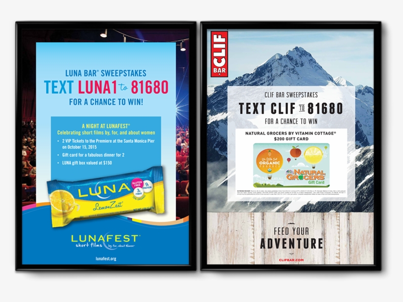 Two Call To Action Posters, One For Clif Bar And The - Luna Lemon Zest Snack Bar, transparent png #3259100