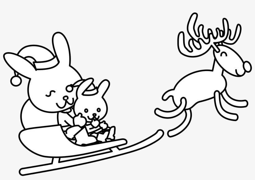 Png Freeuse Download Santa Bunny Coloring Page - Christmas Bunny Coloring Pages, transparent png #3260876