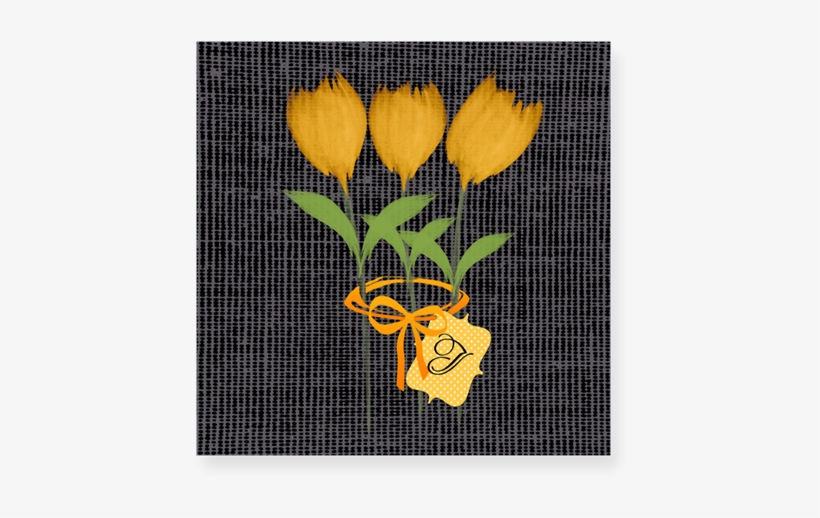 Custom Spring Yellow Watercolor Tulips Bouquet Sticker, - Tulip, transparent png #3261120