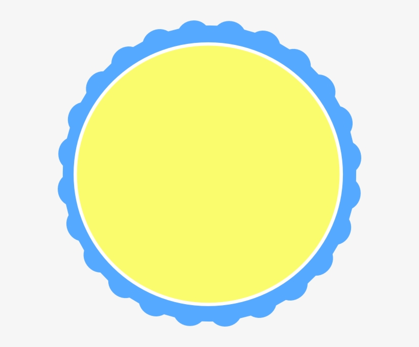 Blue & Yellow Scallop Circle Frame Svg Clip Arts 594, transparent png #3261941