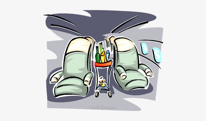 Airplane Travel With Seats And Food Cart - Airplane Food Cart Clip Art, transparent png #3262870