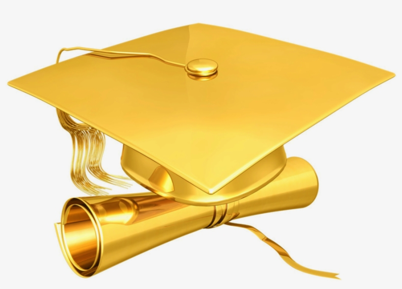 Cap And Diploma Images - Gold Cap And Diploma, transparent png #3263108