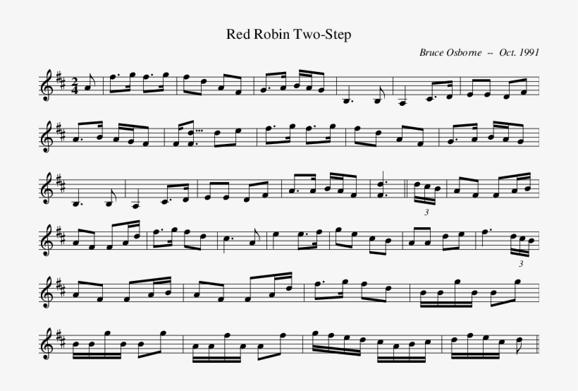 Listen To Red Robin Two-step - Sheet Music 3 4, transparent png #3263495