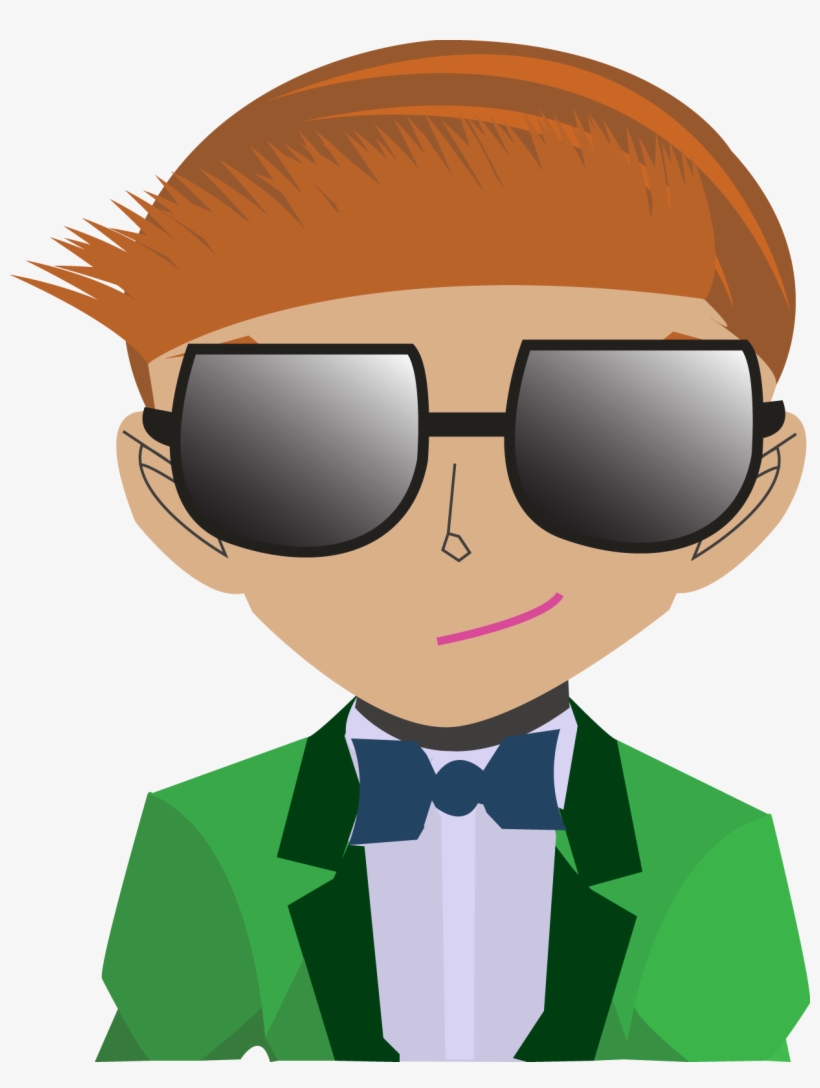 Evan Smiling While Wearing Sunglasses - Cartoon, transparent png #3263524