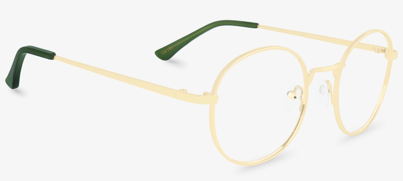 Corner View Of Barclay Gold Round Glasses Made From - Plastic, transparent png #3263857