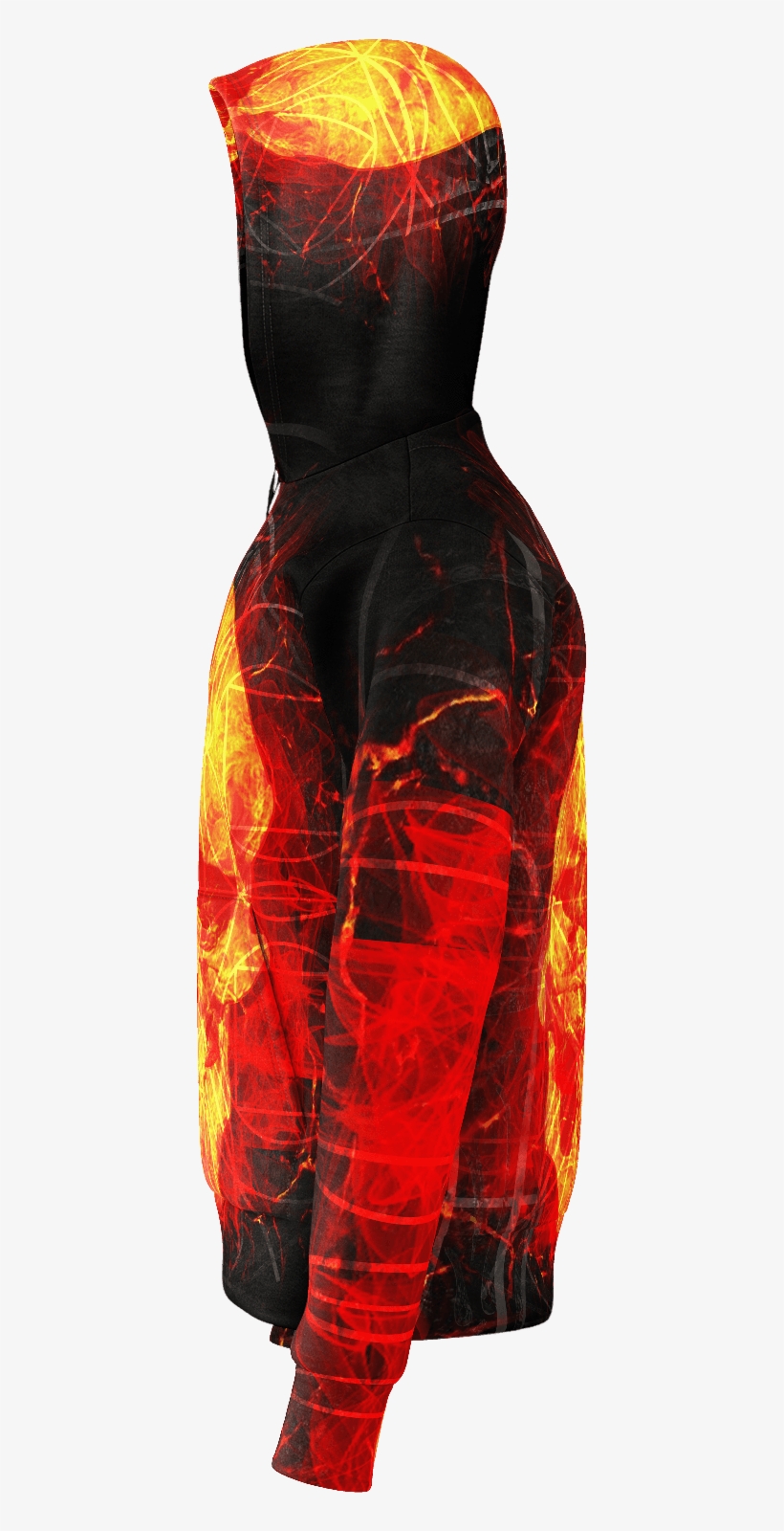 Matrix Fire Skull Hoodie - Illustration, transparent png #3263954