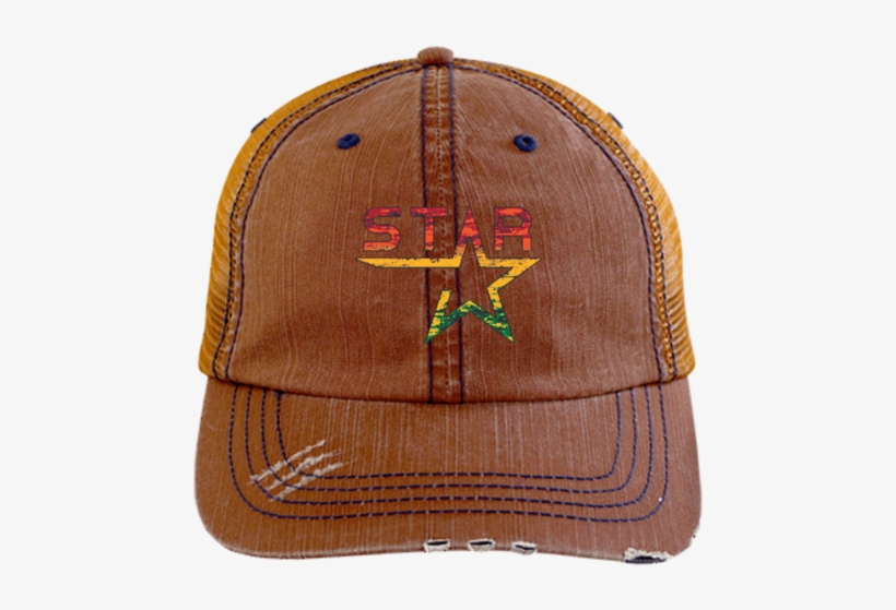 6990 Rasta Star Distressed Unstructured Trucker Cap - I'm Under Construction Distressed Trucker Cap, transparent png #3264000