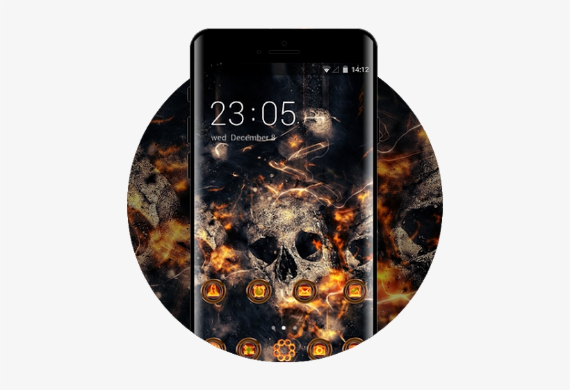 Theme For Vivo V5 V5 Plus Fire Skull Hd Wallpaper لقطة - Theme Lenovo P1 Turbo, transparent png #3264001