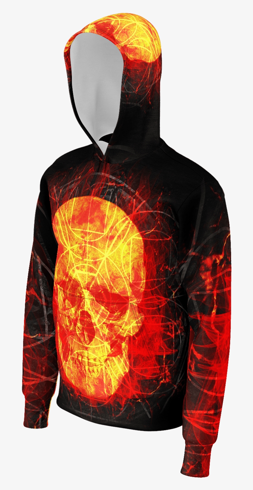 Matrix Fire Skull Hoodie - Hoodie - Free Transparent PNG Download - PNGkey