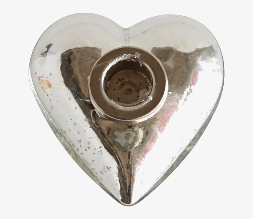 Mercury Glass Heart Taper Holder, transparent png #3264678