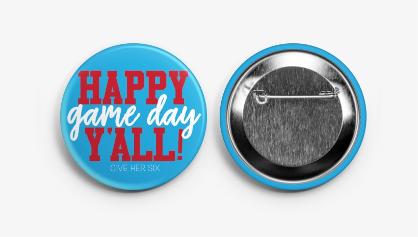 Happy Game Day Button - Clothing, transparent png #3265808