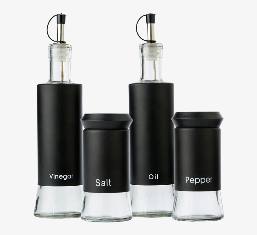 Main - Eco - 4 Piece Glass Oil & Vinegar Holder, Salt, transparent png #3266649