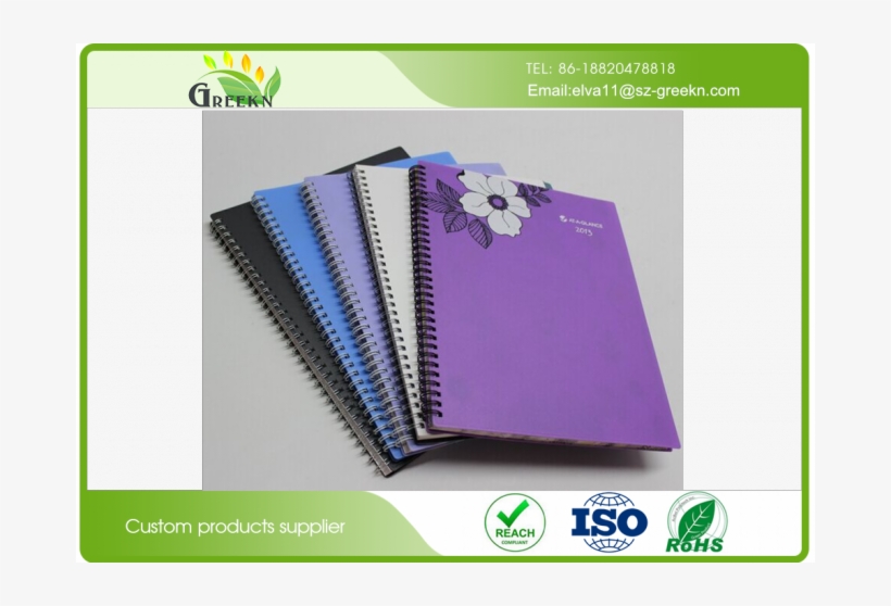 Recycled A4 Spiral Bound Notebook , Custom Offset Printing - Customized School Exercise Book Supplier, transparent png #3266810