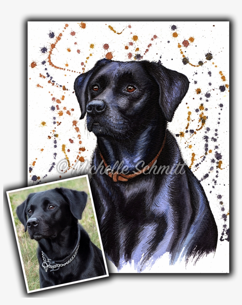 Black Lab - Black Labrador Circle Necklace - White M, transparent png #3267236
