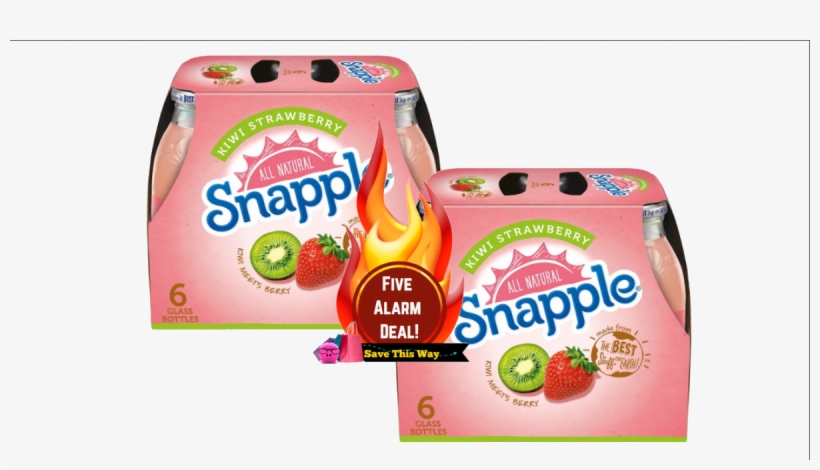 Kiwi Strawberry Snapple 6 Pks $1 - Snapple Kiwi Strawberry, 16 Fl Oz Glass Bottles, 6, transparent png #3269392