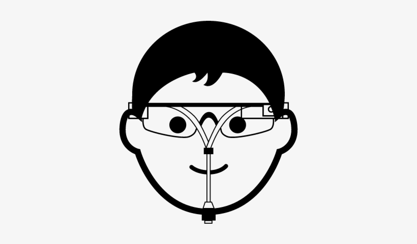 Young Man With Eyeglasses And Google Glass - Glasses, transparent png #3270812