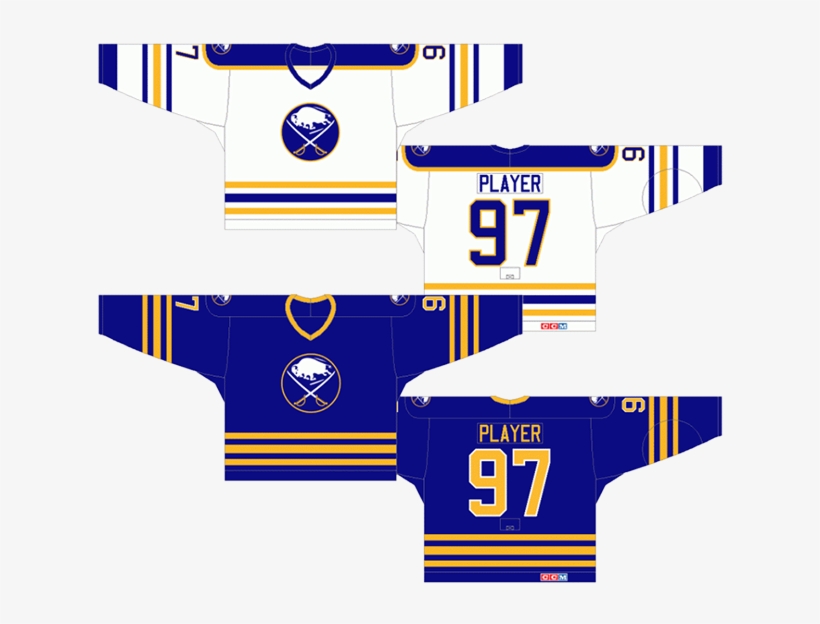 Exactly The Same As Above, But Without The Numbers - Buffalo Sabres Jerseys From 1970, transparent png #3272655
