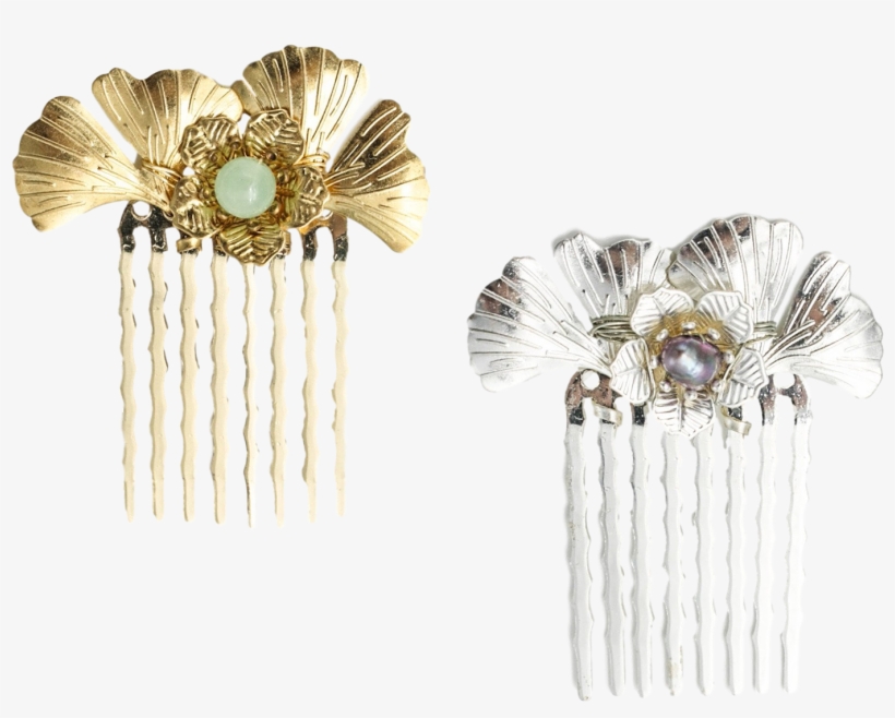 Ginkgo Leaf Hair Comb - Chinese Silver Hair Comb Hair Accessory, Chinese Ginkgo, transparent png #3273151