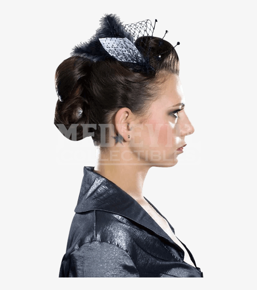 Vintage Net And Feather Hair Comb - Drawing, transparent png #3273499