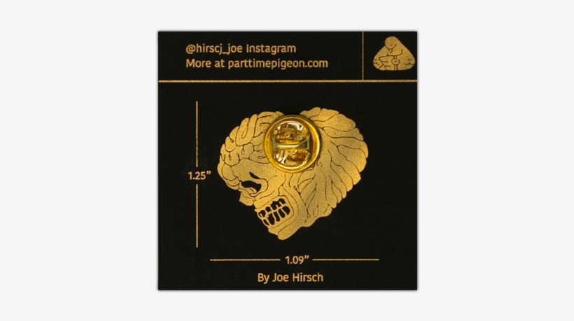 Image Of Skull Heart Gold Enamel Pin - Lapel Pin, transparent png #3274429