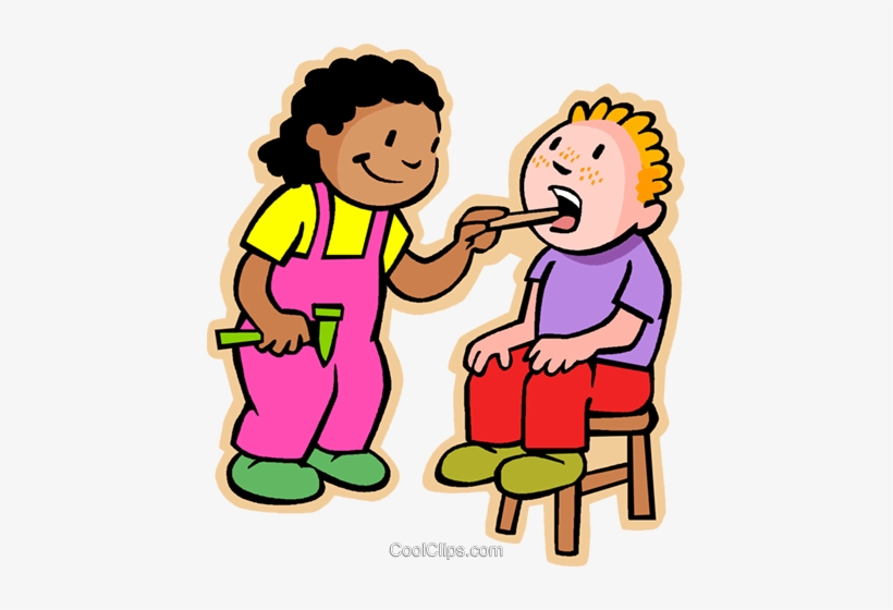 Little Girl And Boy Playing Doctor Royalty Free Vector - Non Physical Care Routine, transparent png #3274537