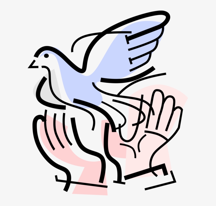 Vector Illustration Of Hands Release Symbolic Dove - Woman, transparent png #3276091