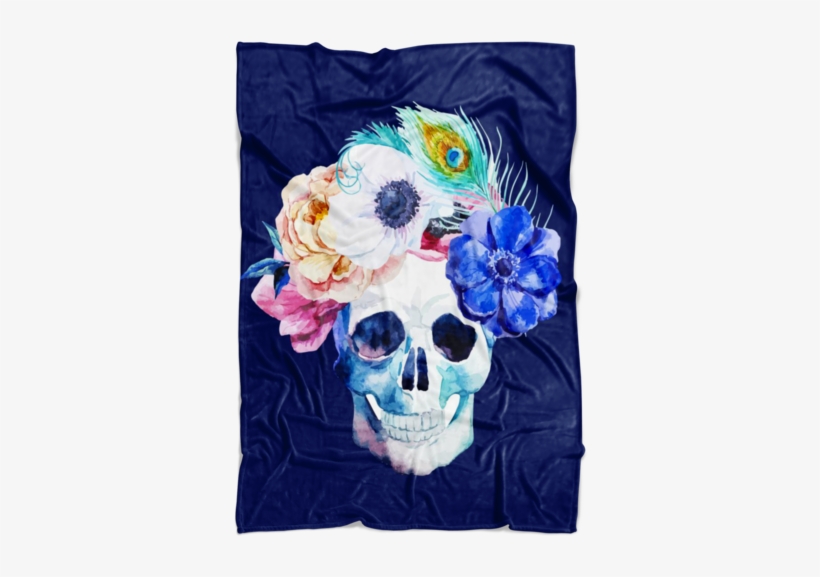Blooming Skull Blanket - Flower Skull, transparent png #3276715