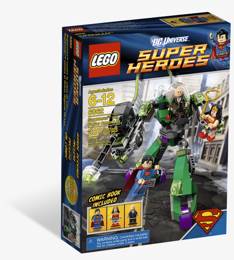 6862 Alt1 - Lego Super Heroes 6862: Superman Vs Power Armor Lex, transparent png #3276986