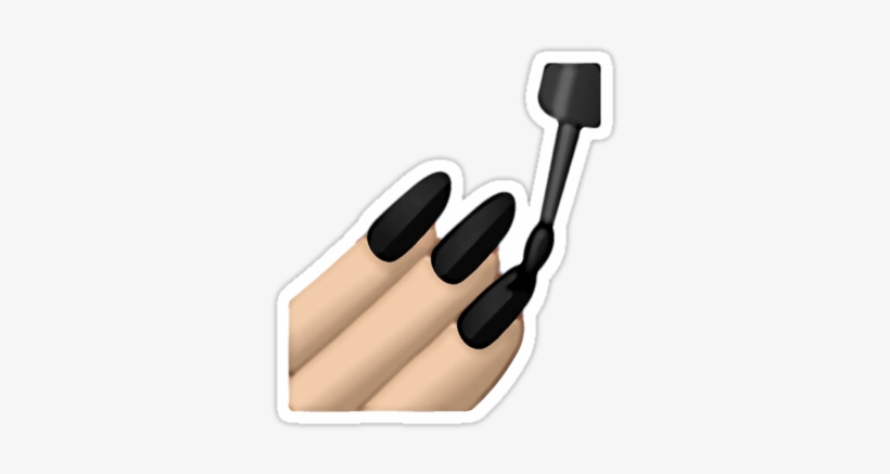 Black Nail Polish Emoji By Deerhoney - Black Nail Polish Emoji Png, transparent png #3277756