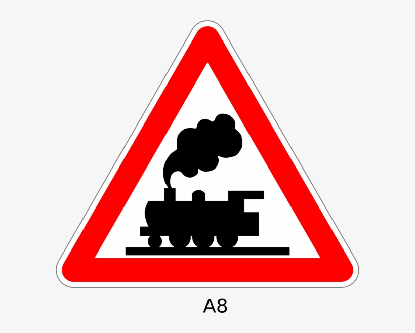 Railroad Crossing Ahead Sign Clipart - Train Crossing Clip Art, transparent png #3277787