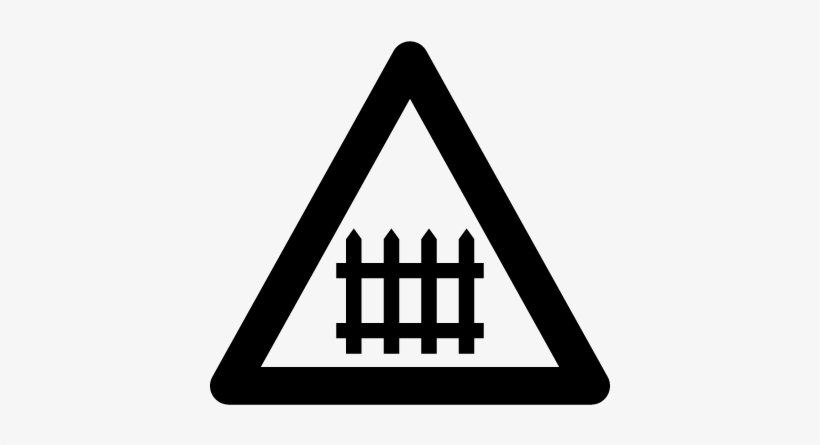 Railway Crossing Sign Vector - Railway Crossing Sign Black And White, transparent png #3277868
