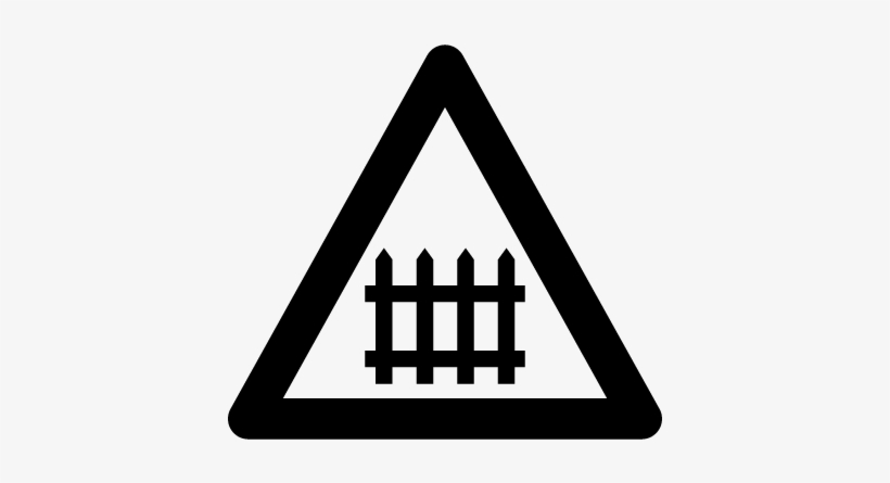 Railway Crossing Sign Vector - Railway Crossing Sign Black And White, transparent png #3277868