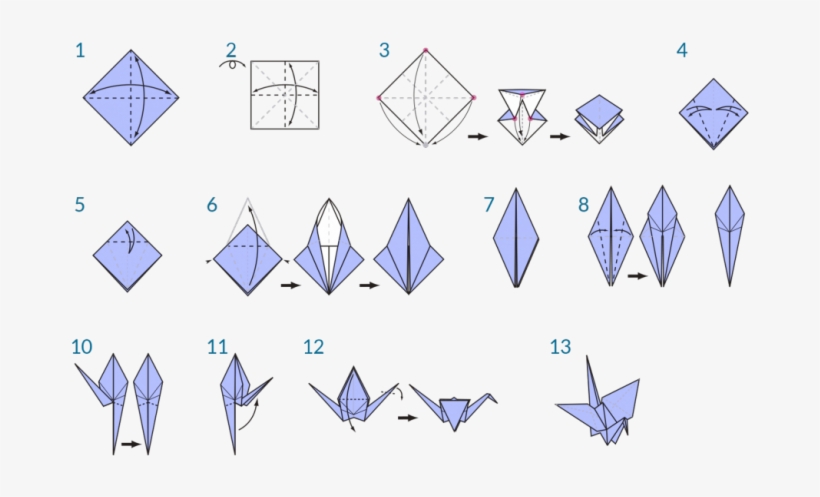Origami Crane Steps Wisemind Studios - Como Hacer Una Grulla De Origami, transparent png #3277908