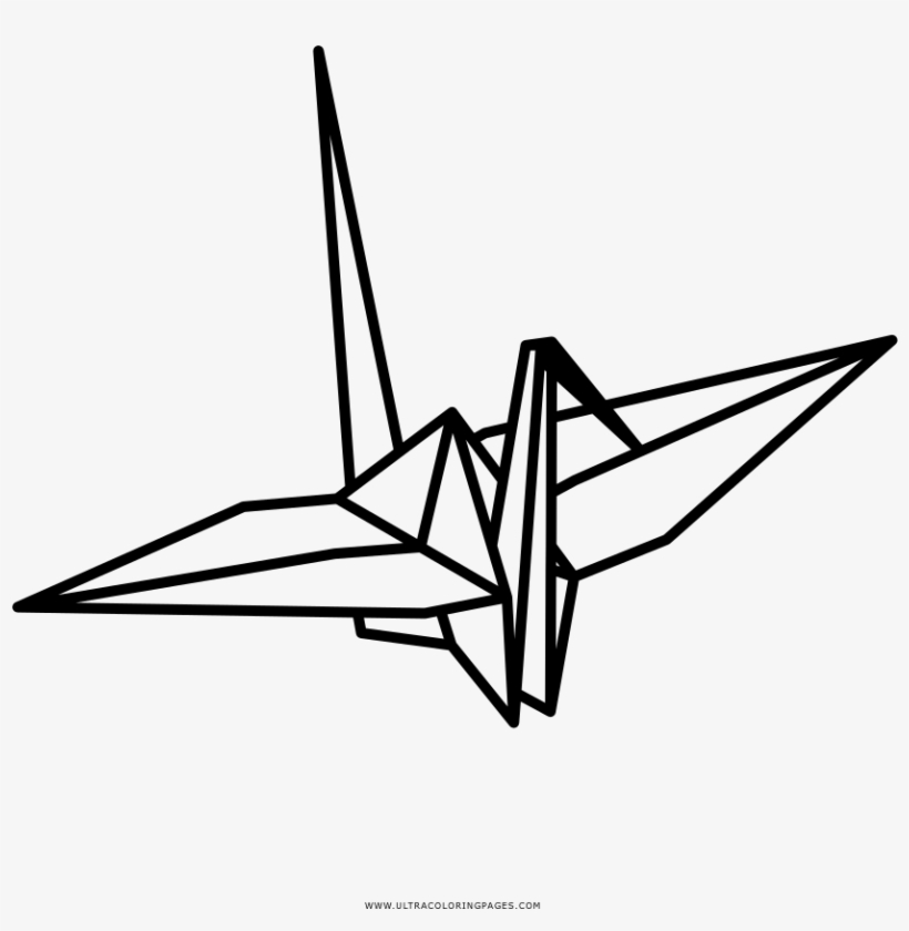 Origami Crane Coloring Page - Coloring Book, transparent png #3278033