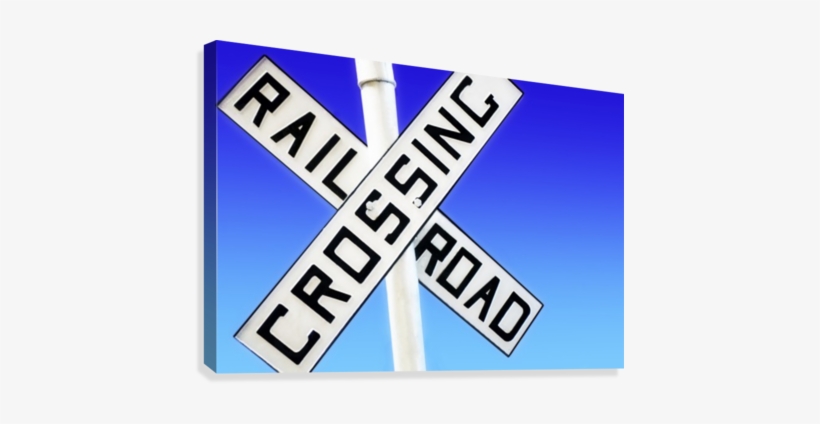 Railroad Crossing Sign Impression Sur Toile - Vintage Railroad Crossing Sign, transparent png #3278083