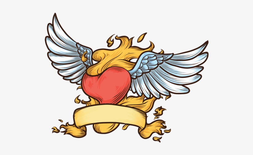 Flaming Heart Vector Illustration - Corazones Imagenes Tribales Png De Color, transparent png #3278292
