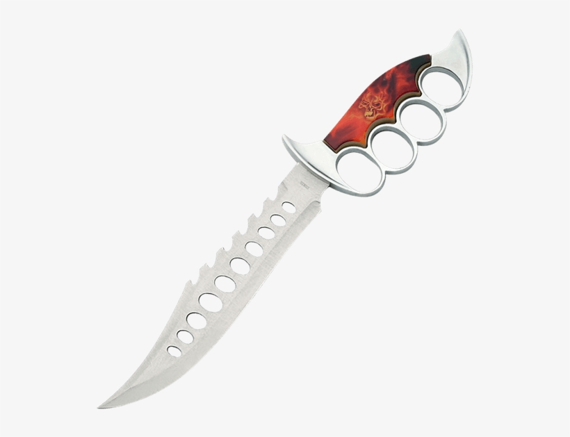 Flaming Skull Of Death Trench Knife - Knife, transparent png #3278516