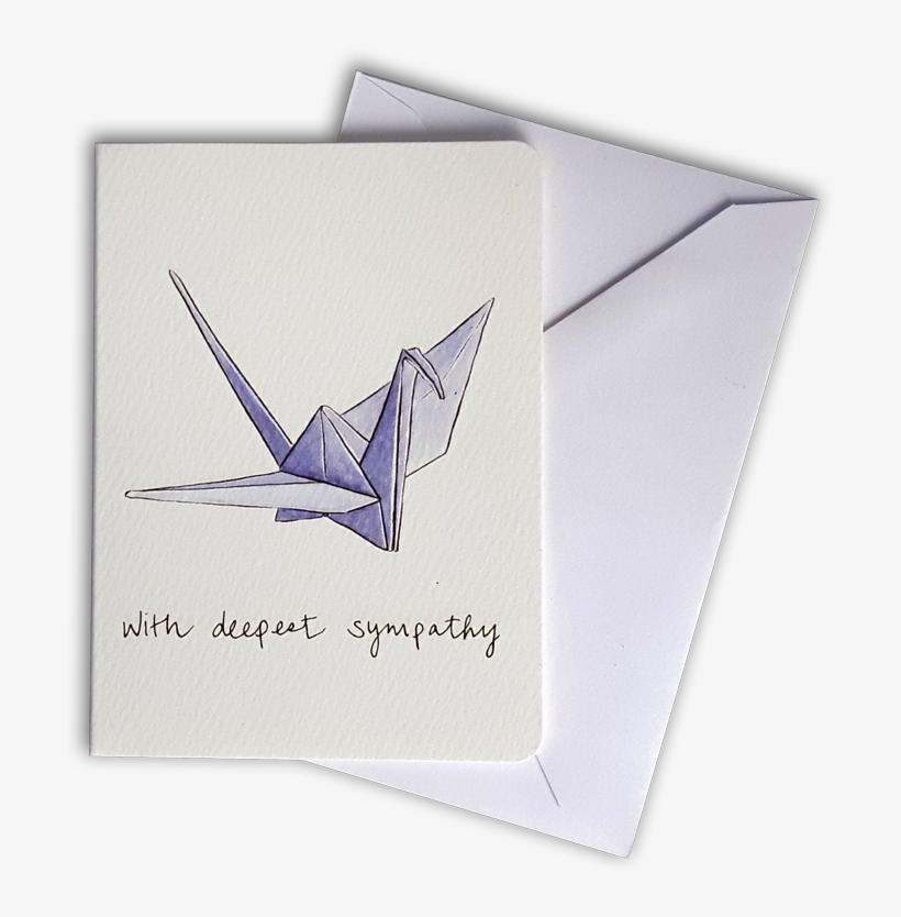 Paper Crane Sympathy Mini Card - Watercolor Painting, transparent png #3278519
