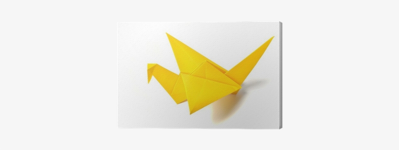 Yellow Origami Crane Over White Canvas Print • Pixers® - Orizuru, transparent png #3278601