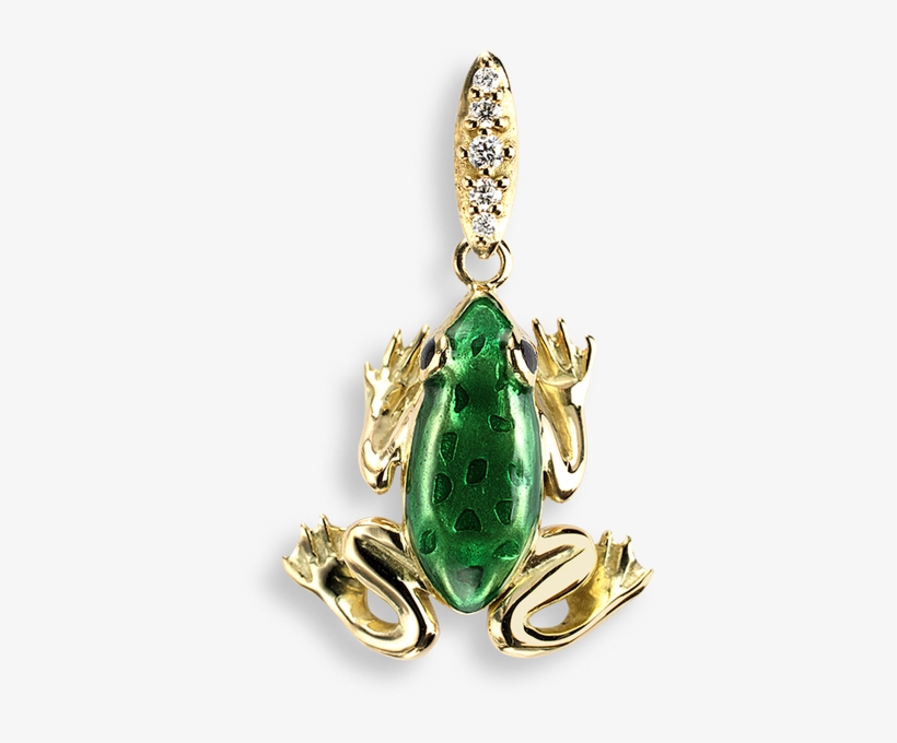 Nicole Barr Designs 18 Karat Gold Necklace Frog Green - Diamonds Green Frog Stud Earrings - 18k Gold, transparent png #3279430