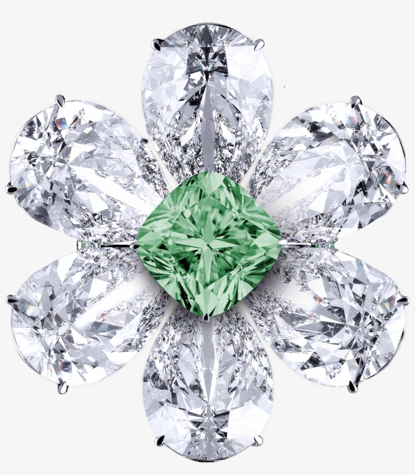 Green Diamond Ring - Nana Cushion Cut 14k Gold Post & Sterling Silver, transparent png #3279800