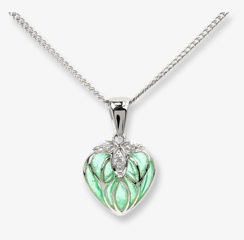 Nicole Barr Designs Sterling Silver Heart Necklace-green - Green Heart Necklace - Sterling Silver 18 Inch, transparent png #3279879