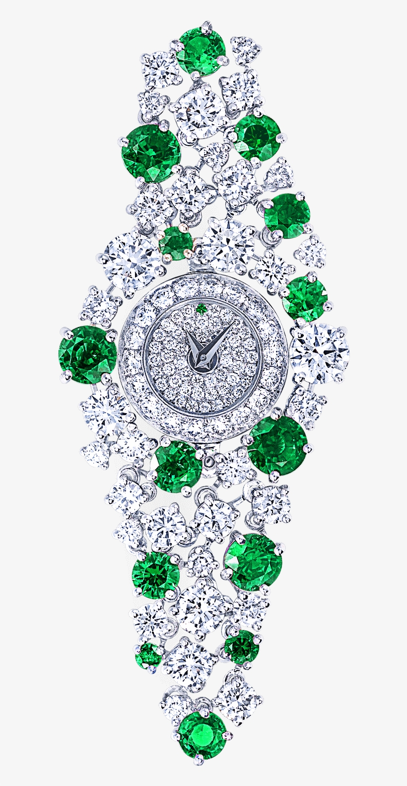 A Emerald And Diamond Ladies High Jewellery Watch With - Graff Diamonds, transparent png #3279907